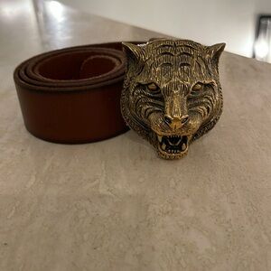 Men’s Gucci Lions Head Belt. Guaranteed Authentic! Size 85-34